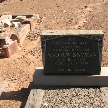 SNYMAN Andrew 1895-1974
