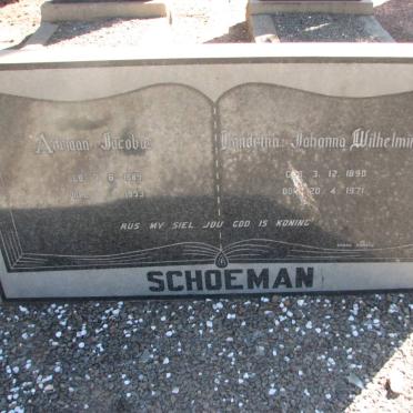 SCHOEMAN Adriaan Jacobus 1885-1953 &amp; Hendrina Johanna Wilhelmina 1890-1971