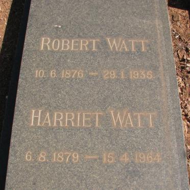WATT Robert 1876-1935 &amp; Harriet 1879-1964