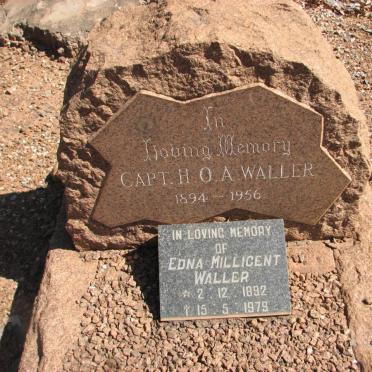 WALLER H.O.A. 1894-1956 &amp; Edna Millicent 1892-1979