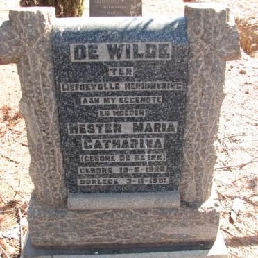 WILDE Hester Maria Catharina, de nee DE KLERK 1928-1951
