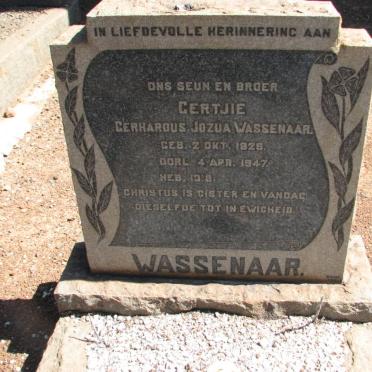 WASSENAAR Gerhardus Jozua 1926-1947