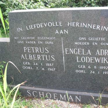 SCHOEMAN Petrus Albertus 1887-1967 &amp; Engela Adriana Lodewika 1892-1976