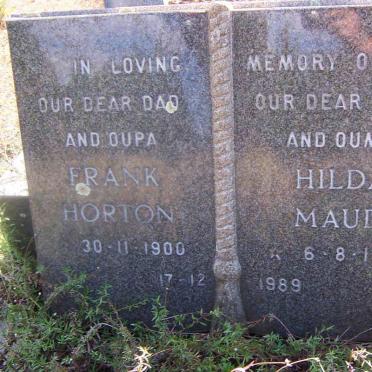 HORTON Frank 1900-1989 &amp; Hilda Maud 1905-1989