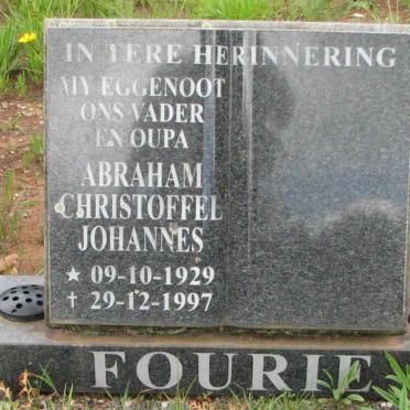 FOURIE Abraham Christoffel Johannes 1929-1997