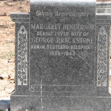 BRACKSTONE Margaret nee HENDERSON 1856-1942