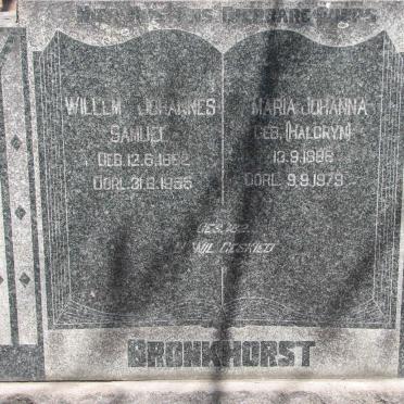 BRONKHORST Willem Johannes Samuel 1882-1955 &amp; Maria Johanna HALGRYN 1886-1979