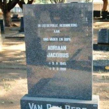 BERG Adriaan Jacobus, van den 1945-1998