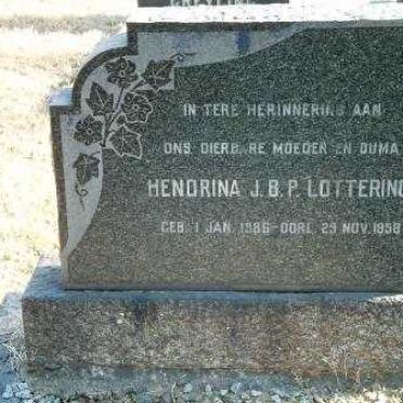 LOTTERING Hendrina J.B.P. 1886-1958