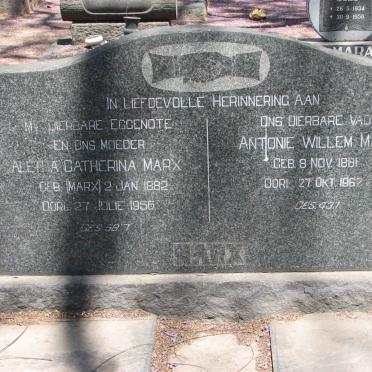 MARX Antonie Willem 1881-1962 &amp; Aletha Catherina MARX 1882-1956