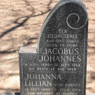 MÖLLER Jacobus Johannes 1889-1954 &amp; Johanna Lillian ABBOTT 1890-1964