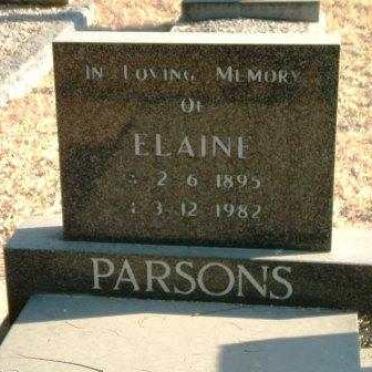 PARSONS Elaine 1895-1982