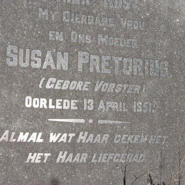 PRETORIUS Susan nee VORSTER -1951
