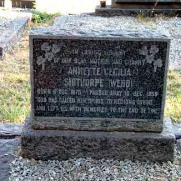 SIBTHORPE Annette Cecilia nee WEBB 1876-1959