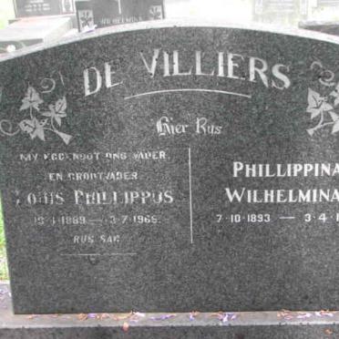 VILLIERS Louis Phillippus 1889-1965 &amp; Phillipina Wilhelmina 1893-1986