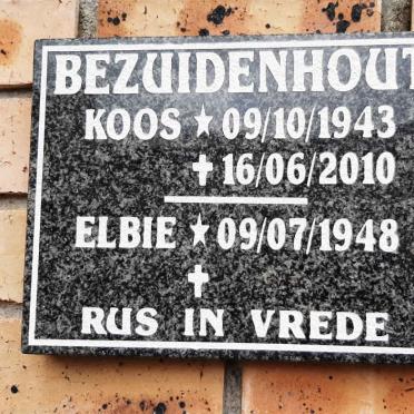 BEZUIDENHOUT Koos 1943-2010 &amp; Elbie 1948-