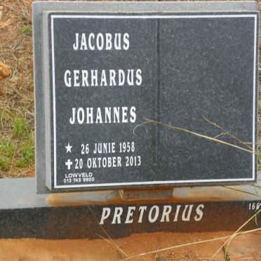 PRETORIUS Jacobus Gerhardus Johannes 1958-2013