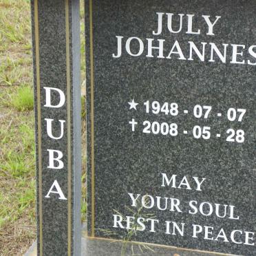 DUBA July Johannes 1948-2008