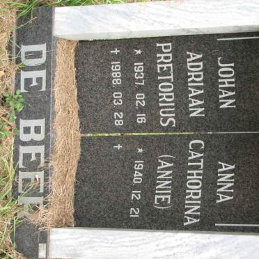 BEER Johan Adriaan Pretrorius, de 1937-1988 &amp; Anna Cathorina 1940-