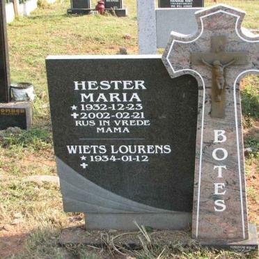 BOTES Wiets Lourens 1934- &amp; Hester Maria 1932-2002