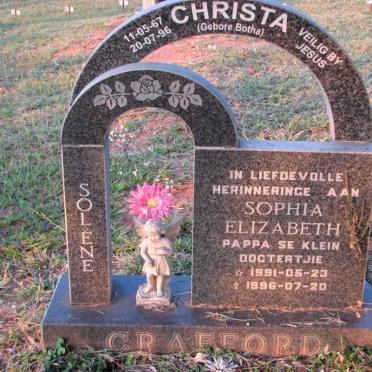 CRAFFORD Christa nee BOTHA 1967-1996 :: CRAFFORD Sophia Elizabeth 1991-1996