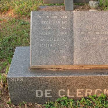 CLERCK Diederik Johannes, de 1918-1991