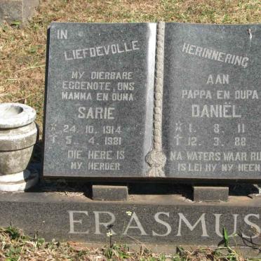 ERASMUS Daniël 1911-1988 &amp; Sarie 1914-1981