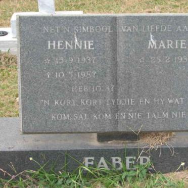 FABER Hennie 1937-1987 &amp; Marie 1937-