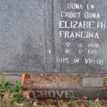GROVE Elizabeth Francina 1930-199?