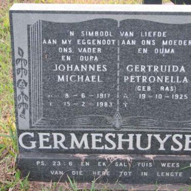 GERMESHUYSEN Johannes Michael 1917-1983 &amp; Gertruida Petronella RAS 1925-