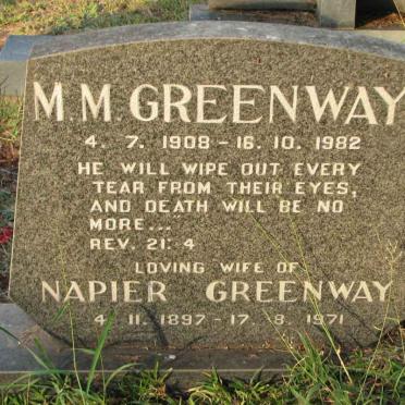 GREENWAY Napier 1897-1971 &amp; M.M. 1908-1982