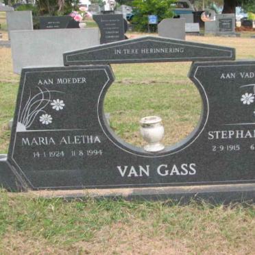 GASS Stephanus J., van 1915-1987 &amp; Maria Aletha 1924-1994