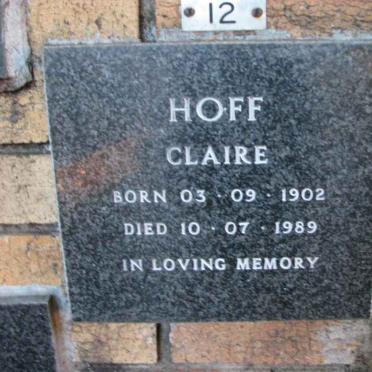 HOFF Claire 1902-1989