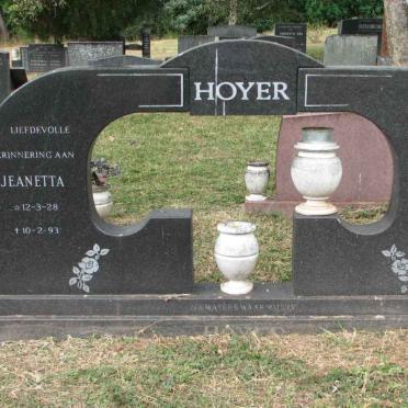 HOYER Alfred L. 1925-1976 &amp; Jeanetta 1928-1993