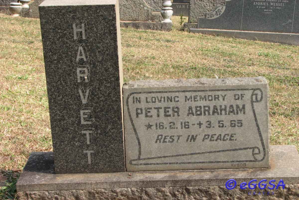 HARVETT Peter Abraham 1916-1965