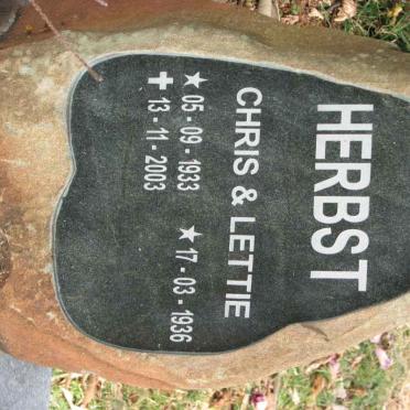 HERBST Chris 1933-2003 &amp; Lettie 1936-