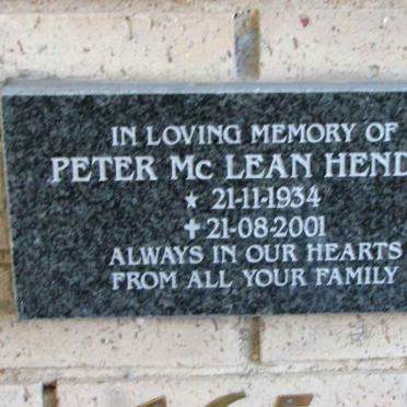 HENDRY Peter McLean 1934-2001