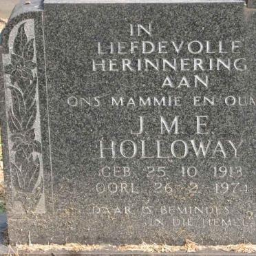 HOLLOWAY J.M.E. 1913-1974