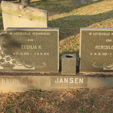 JANSEN Hercules P. 1901-1975 &amp; Cecilia H. 1910-1972