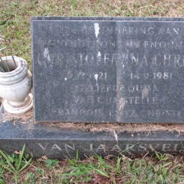 JAARSVELD  Christoffelina Chris, van 1921-1981