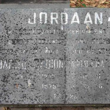 JORDAAN Jacob Gedion 1909-1975 &amp; Magdalena Josina 19?-19?