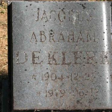KLERK Jacobus Abraham, de 1904-1979