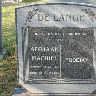 LANGE Adriaan Machiel, de 1984-2004