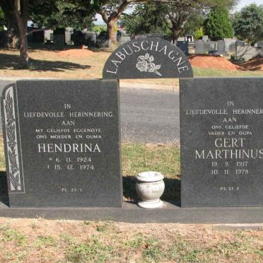 LABUSCHAGNE Gert Marthinus 1917-1978 &amp; Hendrina 1924-1974