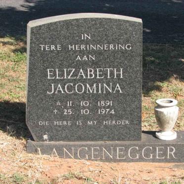 LANGENEGGER Elizabeth Jacomina 1891-1974