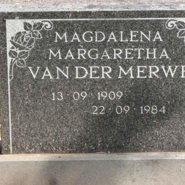 MERWE Magdalena Margaretha, van der 1909-1984
