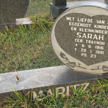 MARITZ Sarah nee TRAYNOR 1916-1991