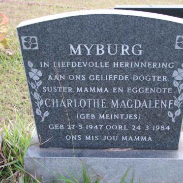 MYBURG Charlothe Magdalene nee MEINTJES 1947-1984