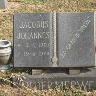 MERWE Jacobus Johannes, van der 1907-1978