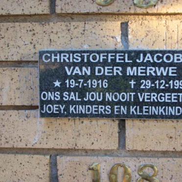 MERWE Christoffel Jacobus, van der 1916-1999